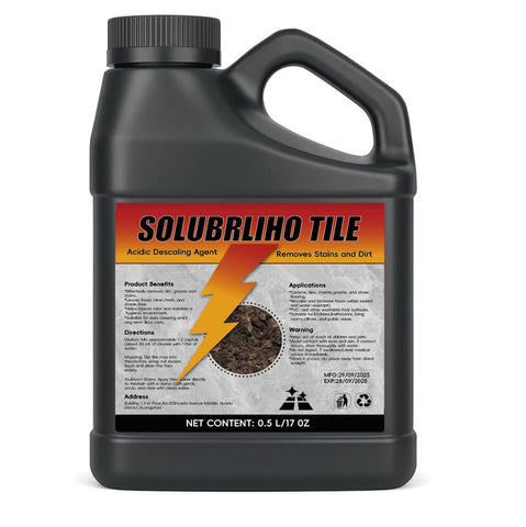 Solubrliho Tile bottle pour demonstrates concentrated cleaning power for grout