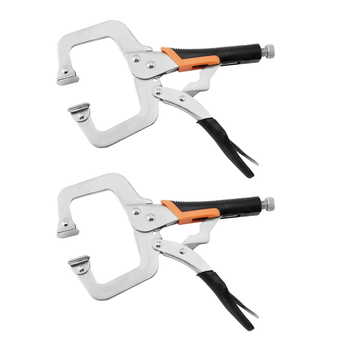SOLUDE 11-Inch locking pliers with secure clamp for woodworking tasks.