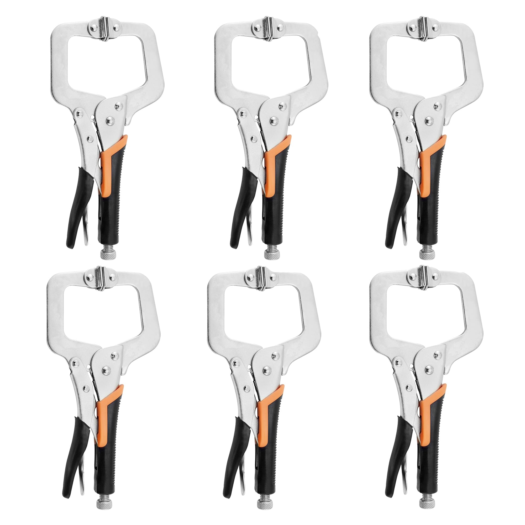 SOLUDE 6-Inch C-Clamp Locking Pliers with closed grip for secure clamping.