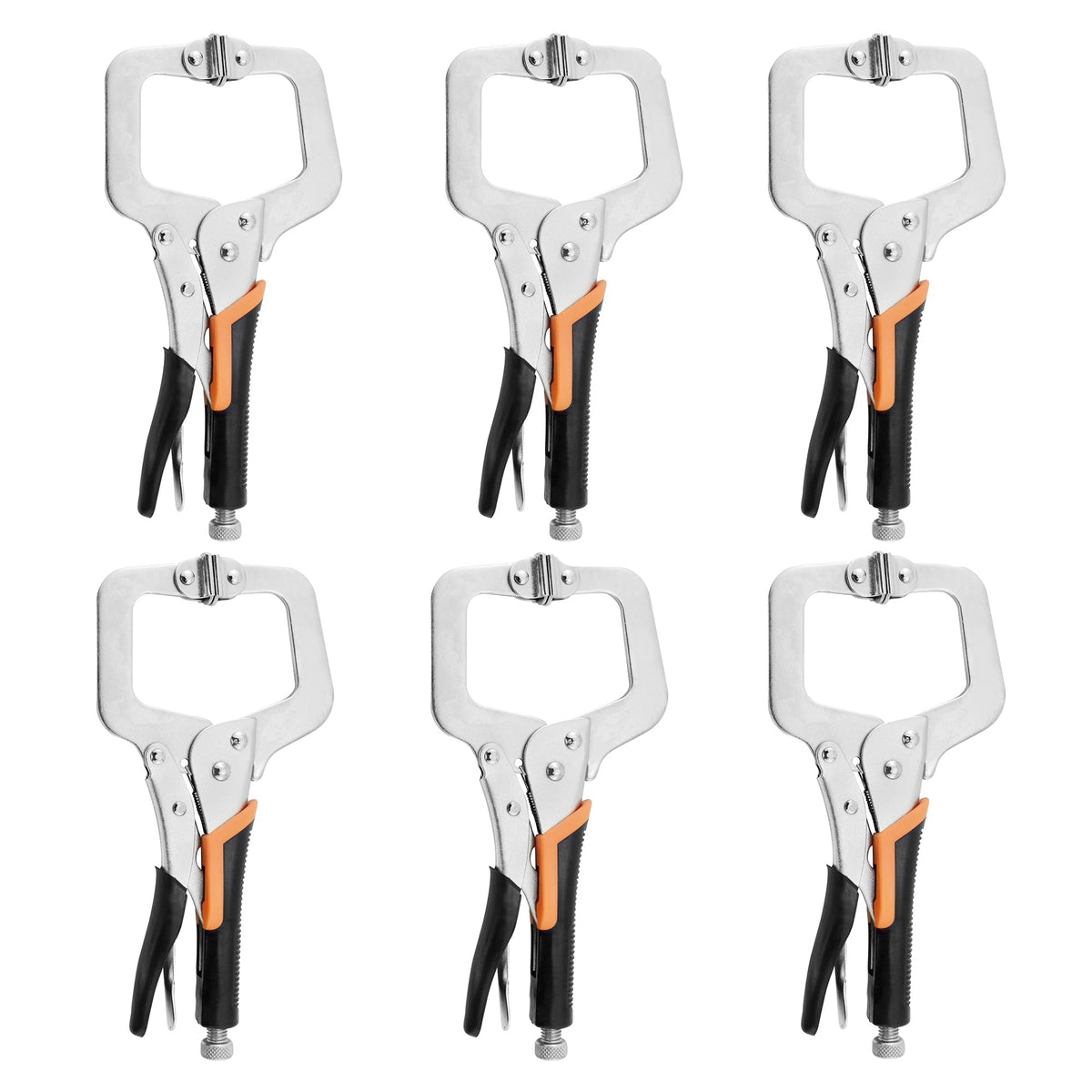 SOLUDE 6-Inch C-Clamp Locking Pliers with closed grip for secure clamping.
