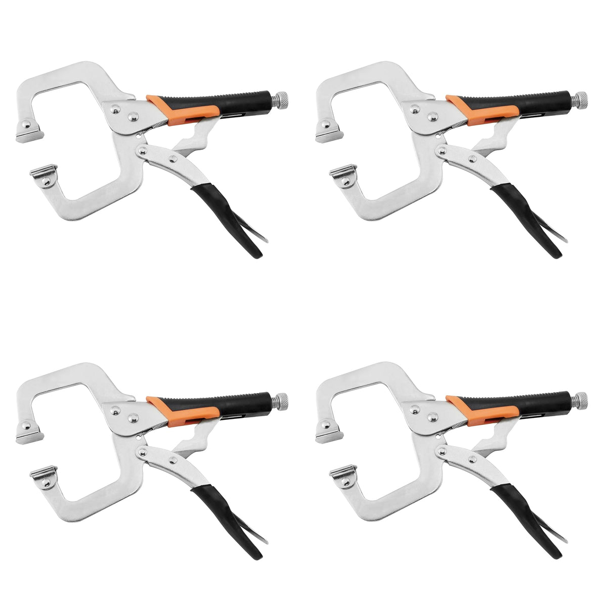 SOLUDE 6-inch C-clamp locking pliers side view showing sturdy grip