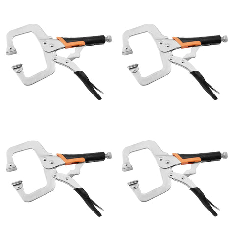 SOLUDE 9-inch C-Clamp Locking Pliers ideal for woodworking clamps securely on workpieces.