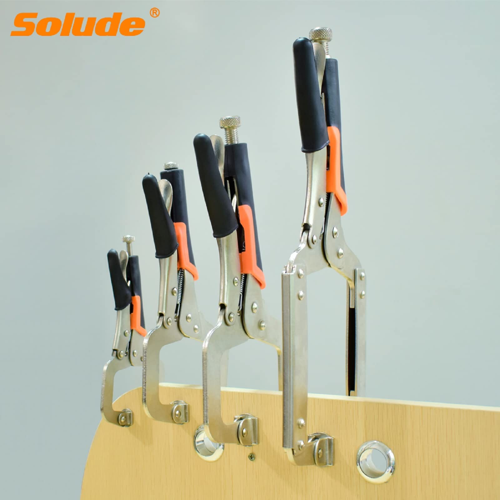 SOLUDE 14-inch locking pliers provide strong clamping for heavy woodworking tasks