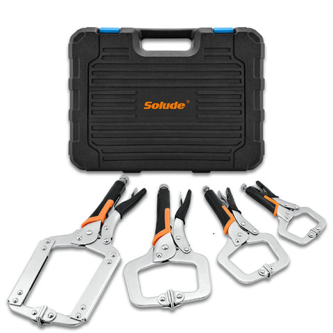 SOLUDE 6-inch locking pliers in use for secure woodworking projects