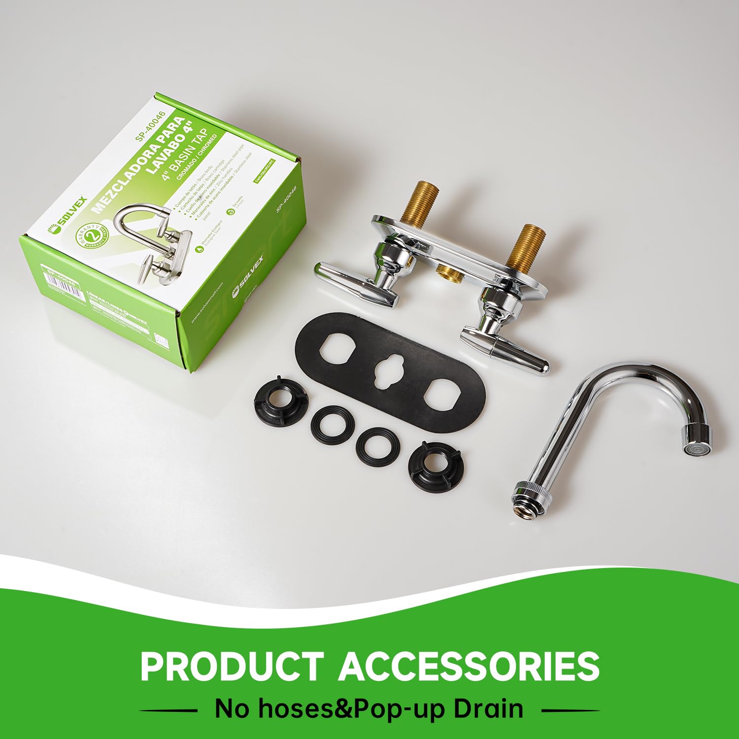 SOLVEX easy-install center-set faucet designed for quick bathroom upgrades.