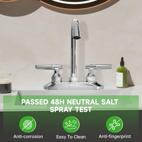 SOLVEX chrome lever-handle bathroom faucet with smooth operation.