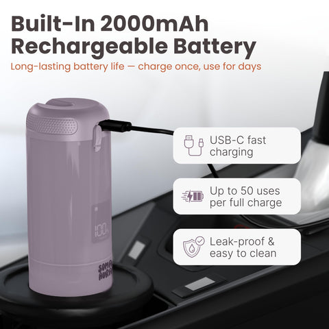 Soma Aura 180-degree rotatable nozzle folds to prevent leaks.