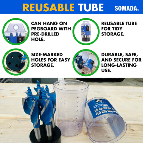 SOMADA self-feeding screw point starts holes with ease
