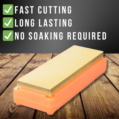 Non-slip base keeps the whetstone steady during sharpening sessions.