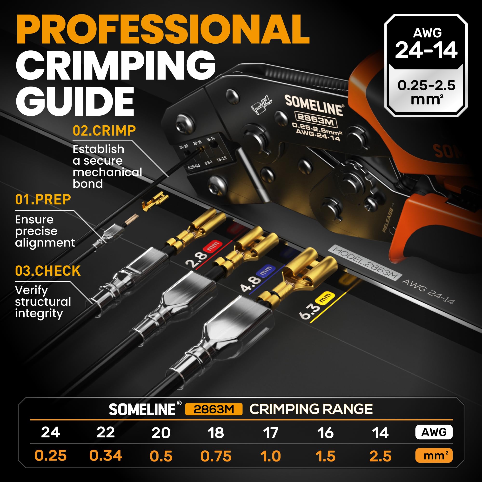 SOMELINE 24-14AWG crimp terminals collection ready for DIY wiring projects