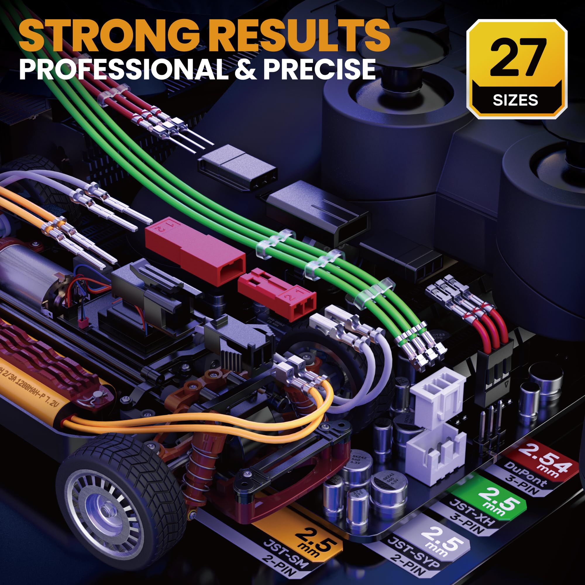 SOMELINE 32-20 AWG ratcheting crimper enables precise crimps.