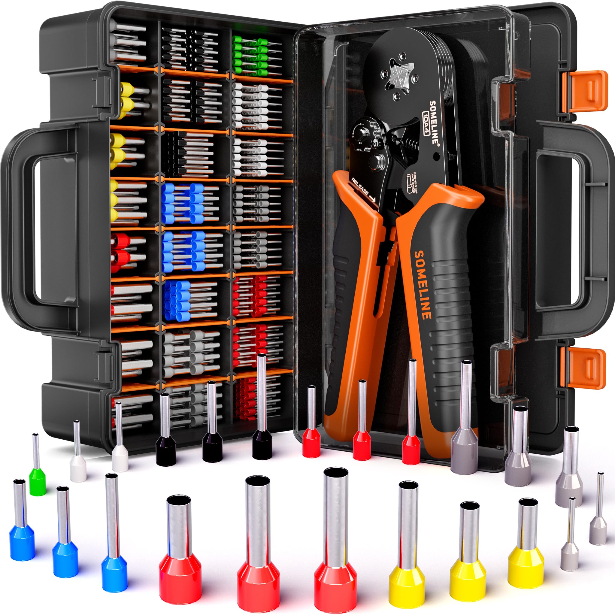 SOMELINE ferrule crimping tool ratcheting action for precise, repeatable crimps.