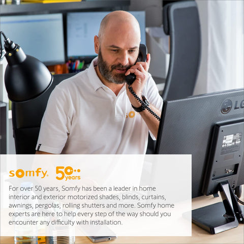 Somfy motorized shades benefit from reliable power and quick maintenance.