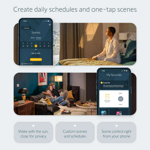 TaHoma app control on mobile for RTS motors and scenes