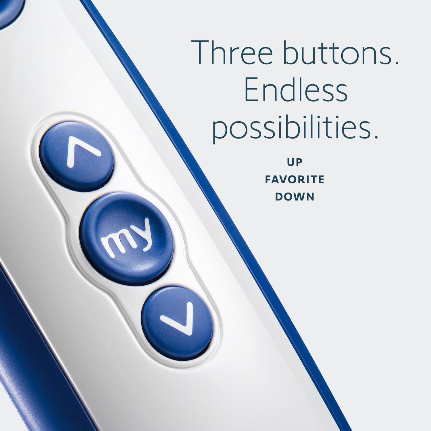 Remote on table with outdoor blinds ready to operate.