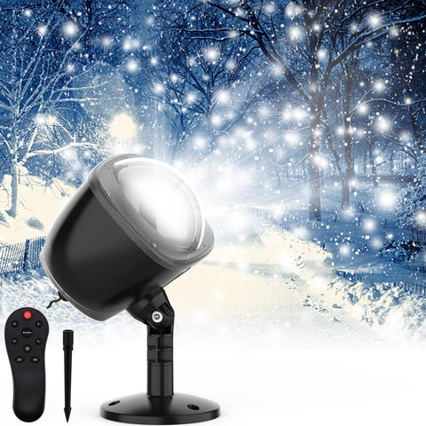 SOMKTN Snowfall Projector Outdoor creates a magical winter backdrop for festive exteriors.