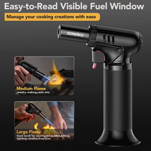 Sondiko adjustable flame control for versatile welding and culinary tasks.