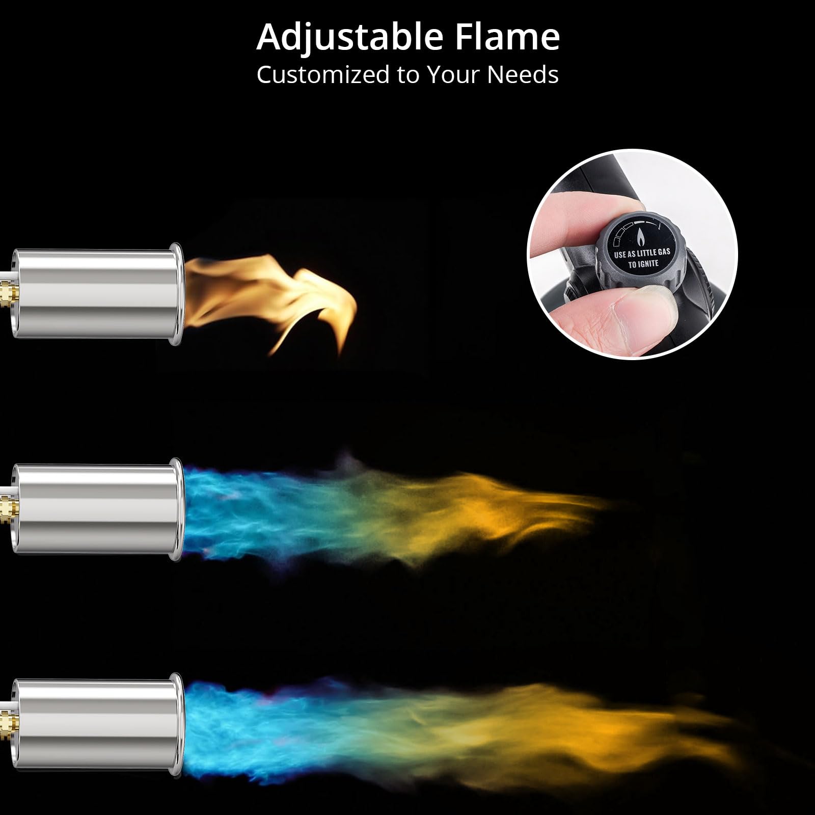 Sondiko L8010 torch sears steaks with controlled flame for a flavorful crust.