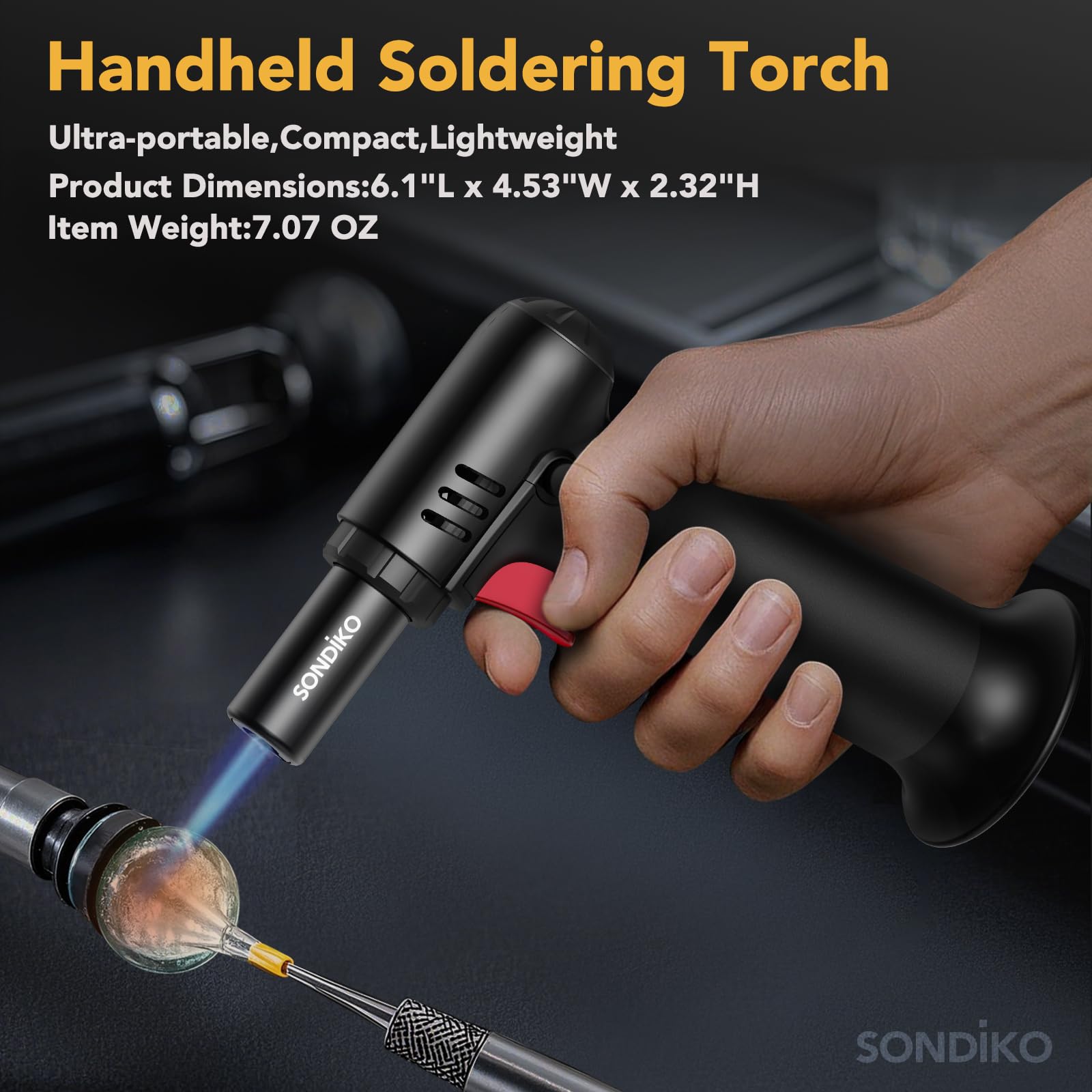 Sondiko refillable torch delivers long use per fill.
