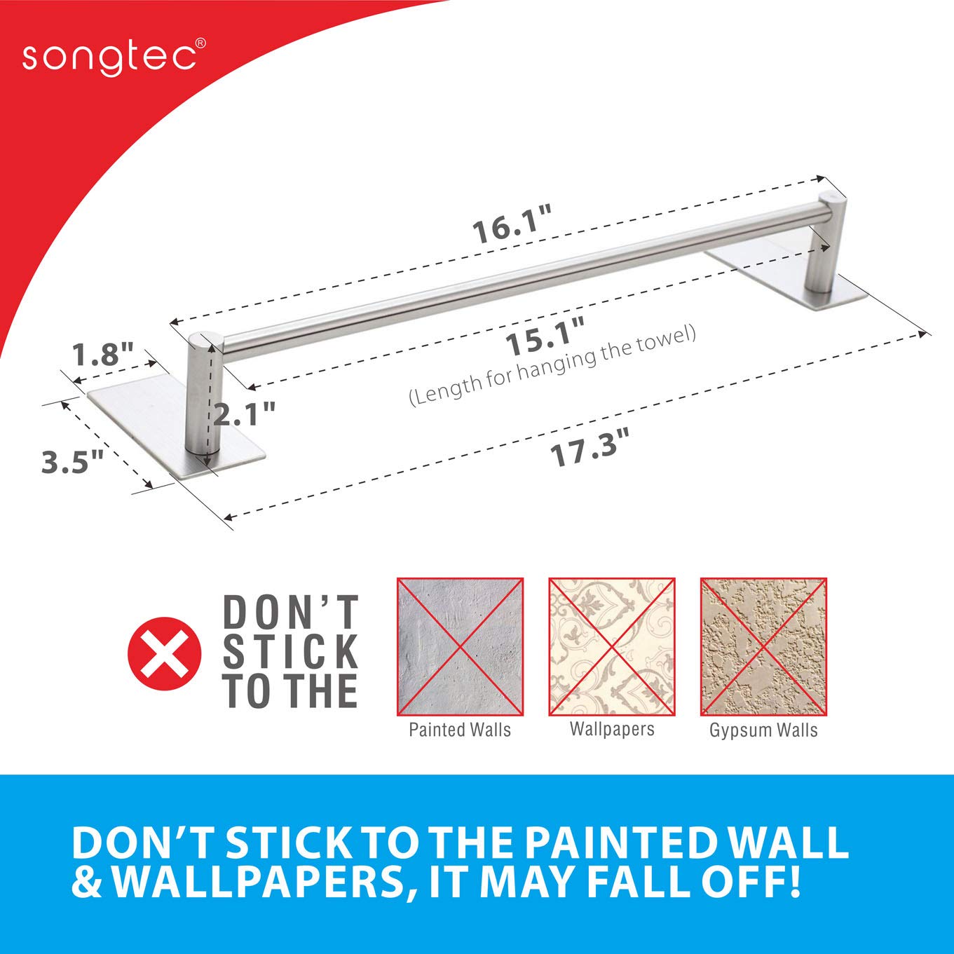 Songtec bathroom towel holder keeps towels organized in tight spaces.