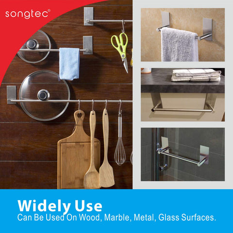 Songtec brushed SUS304 towel bar offers rust resistance and a modern look.