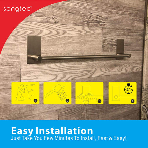 Songtec towel bar supports up to 11 lbs for towels and cloths.