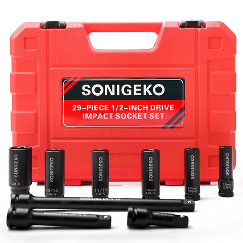 SONIGEKO laser-marked socket sizes for quick identification in dim light