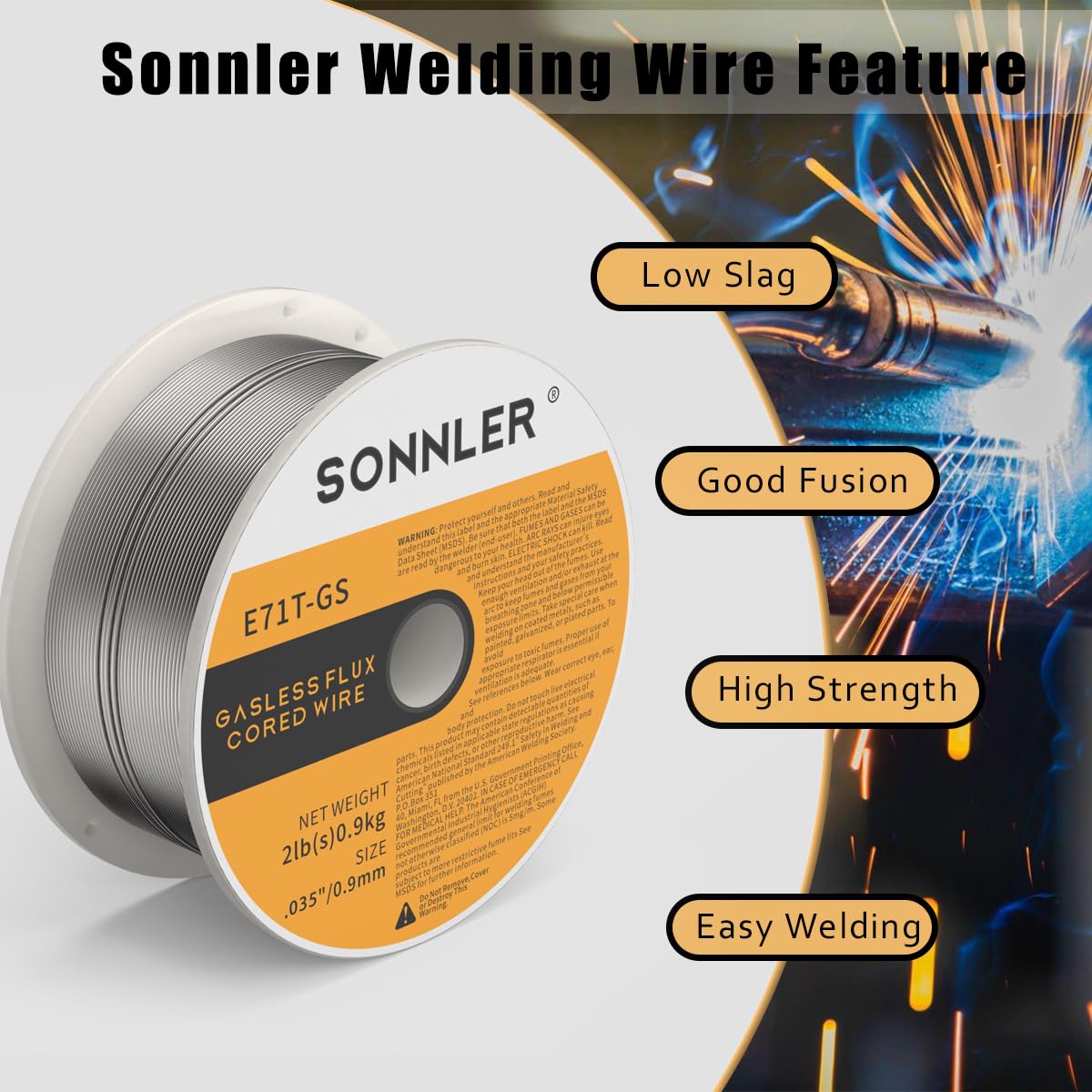 SONNLER bead shows clean slag coverage for smooth finishes
