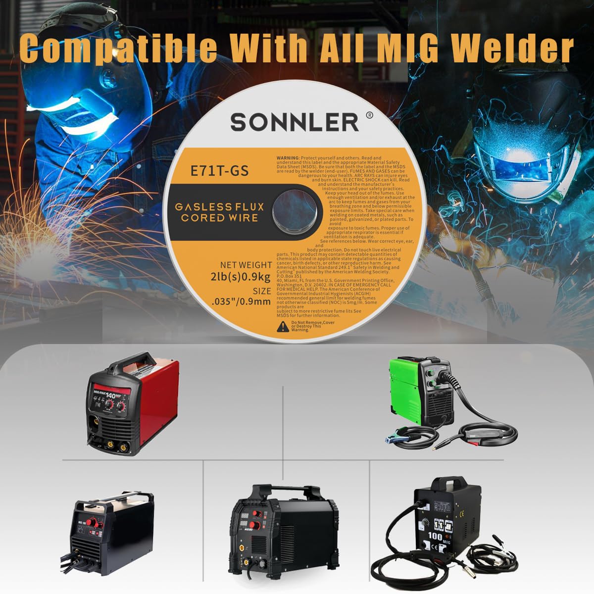 SONNLER flux core wire suited for pros and hobby welders
