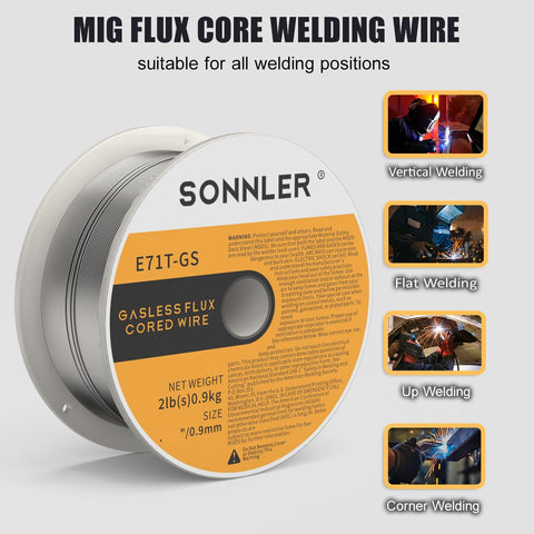 SONNLER 0.035 flux core wire delivers low splatter