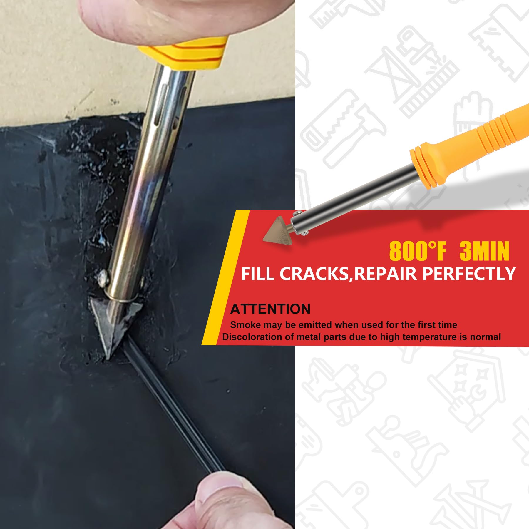 SONNLER plastic welder heats to 400°C in seconds for fast fixes.
