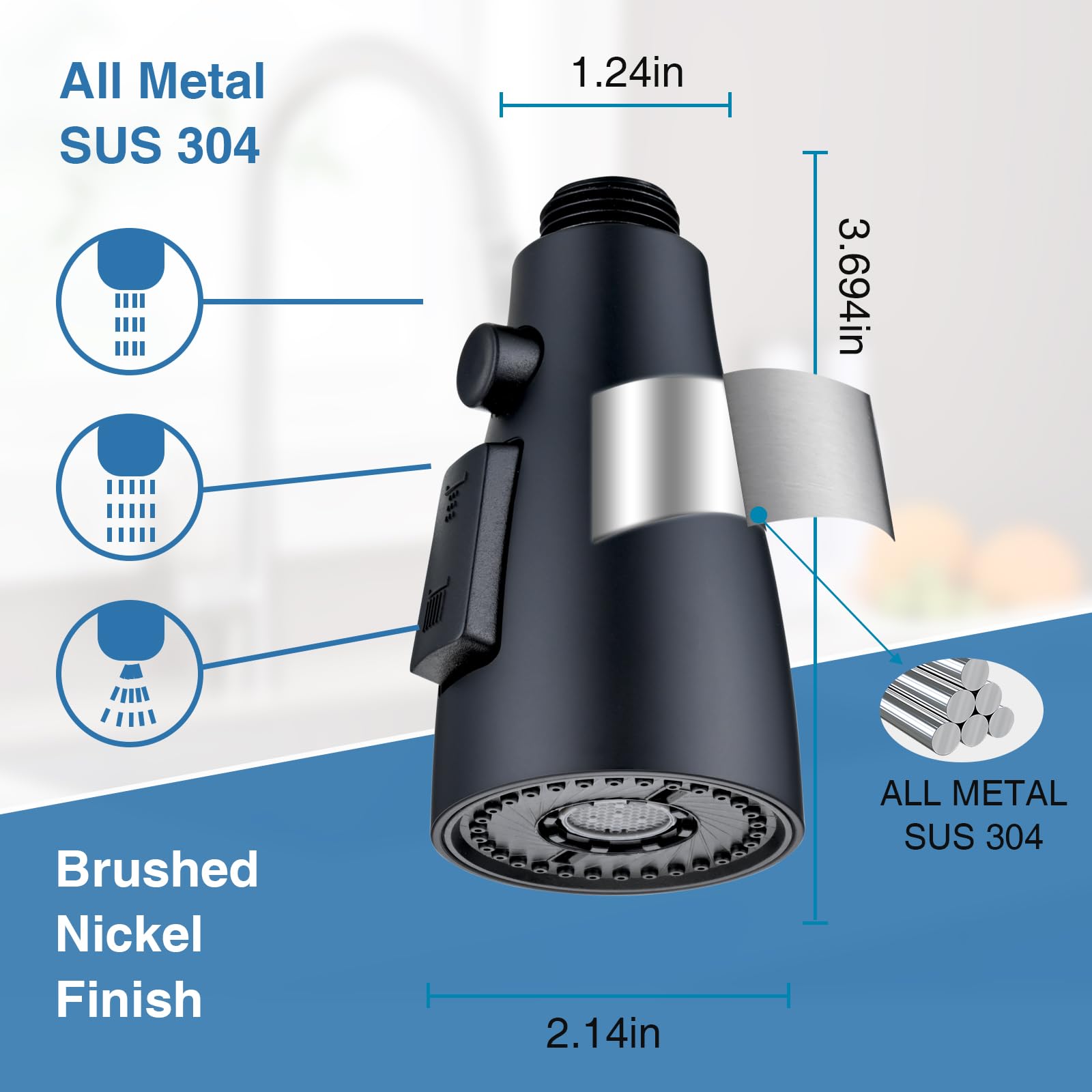 Removable aerator for cleaner water flow in SonTiy spray head