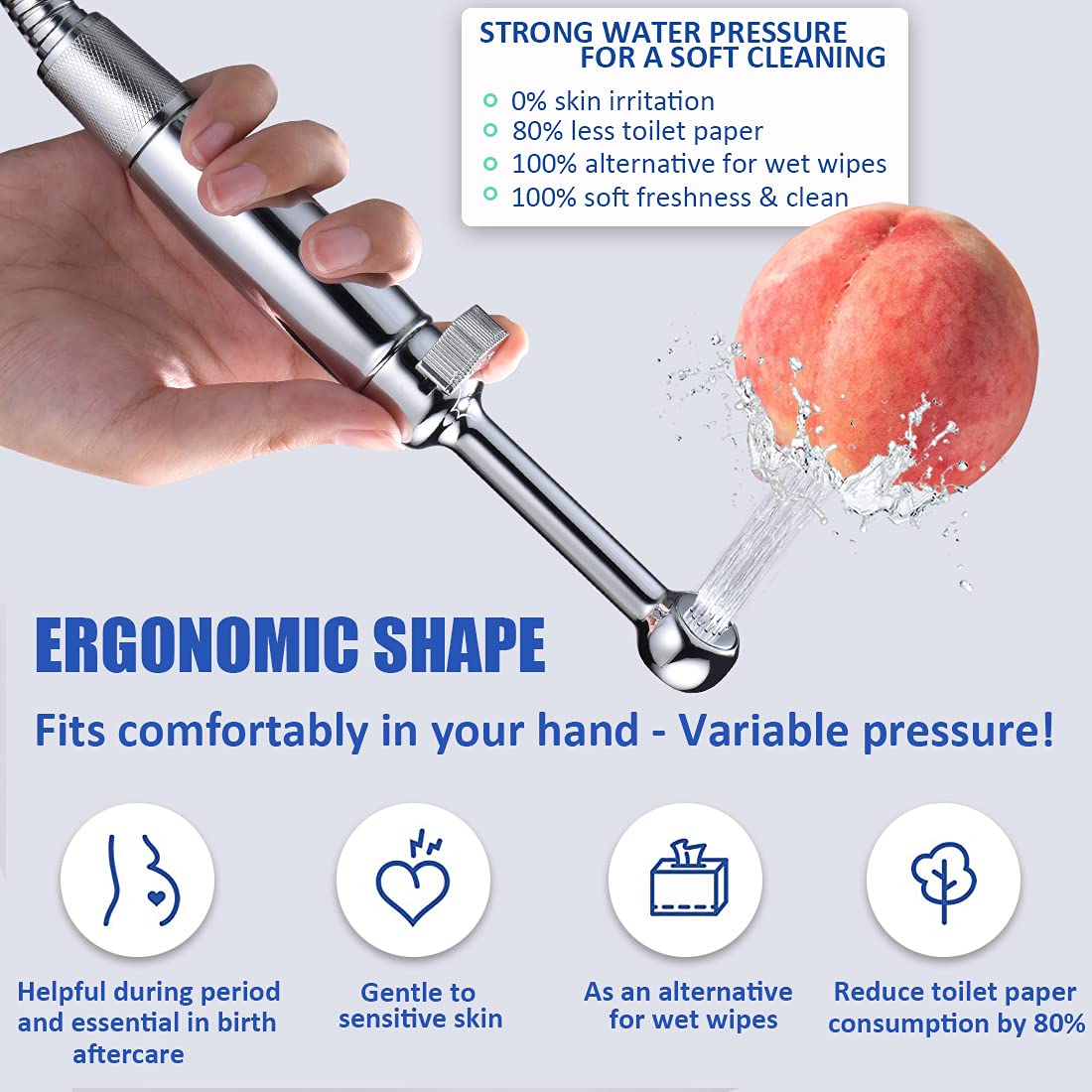 Stainless steel braided hose from SonTiy bidet sprayer for lasting flexibility