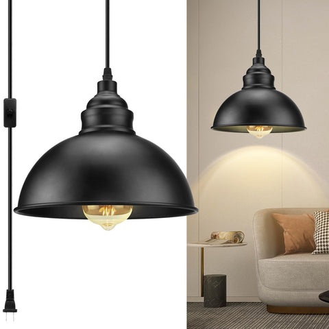 SoodMi plug-in pendant light with 15 ft cord for flexible placement and ambiance
