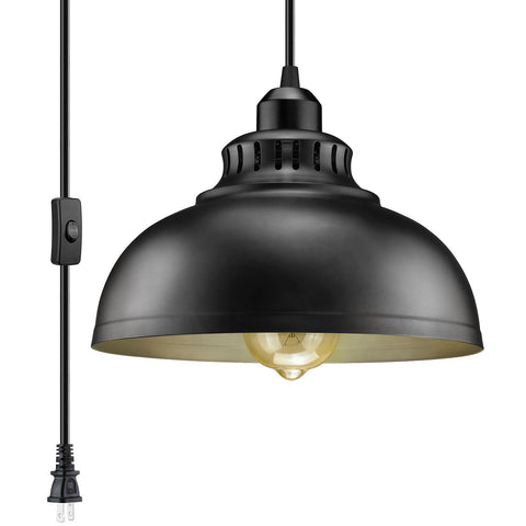 soodmi plug-in pendant light with a 15-foot cord for flexible placement.