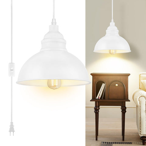 SoodMi plug-in pendant light with 15ft cord for flexible living room illumination