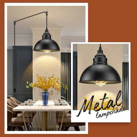 SoodMi plug-in pendant light with on/off switch for easy control