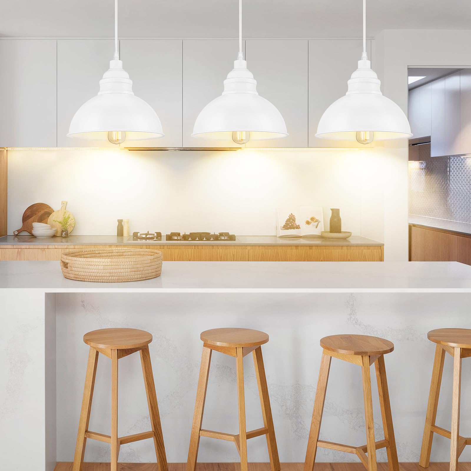 SoodMi plug-in pendant lighting setup showing quick, non-hardwired installation