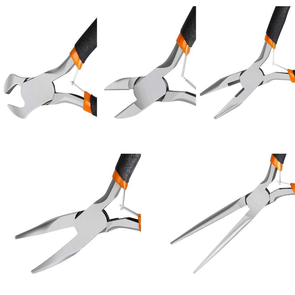 SOONAN long needle-nose pliers reaching tight spots in electronics.