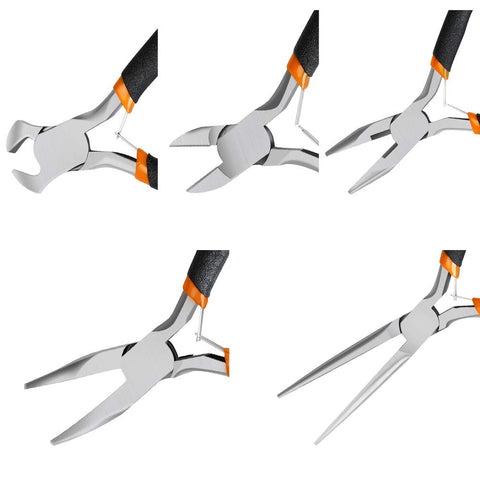 SOONAN long needle-nose pliers reaching tight spots in electronics.