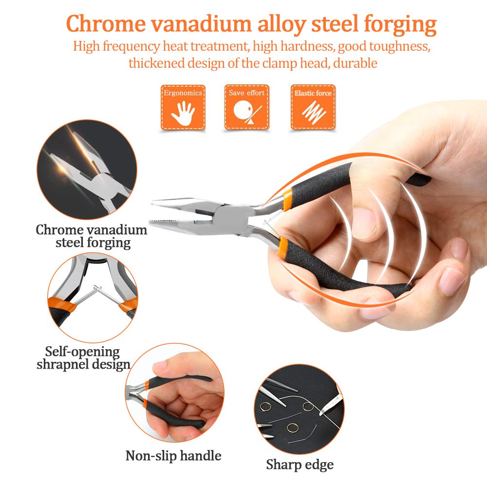 SOONAN bent-nose nippers grip small components securely in tight spaces.