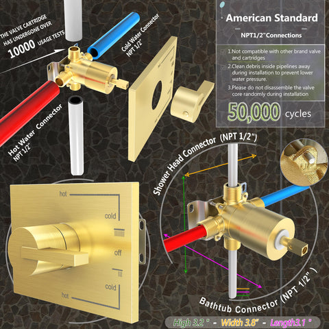 SOOOHOT brushed gold combo set front view shows a cohesive bathroom upgrade.