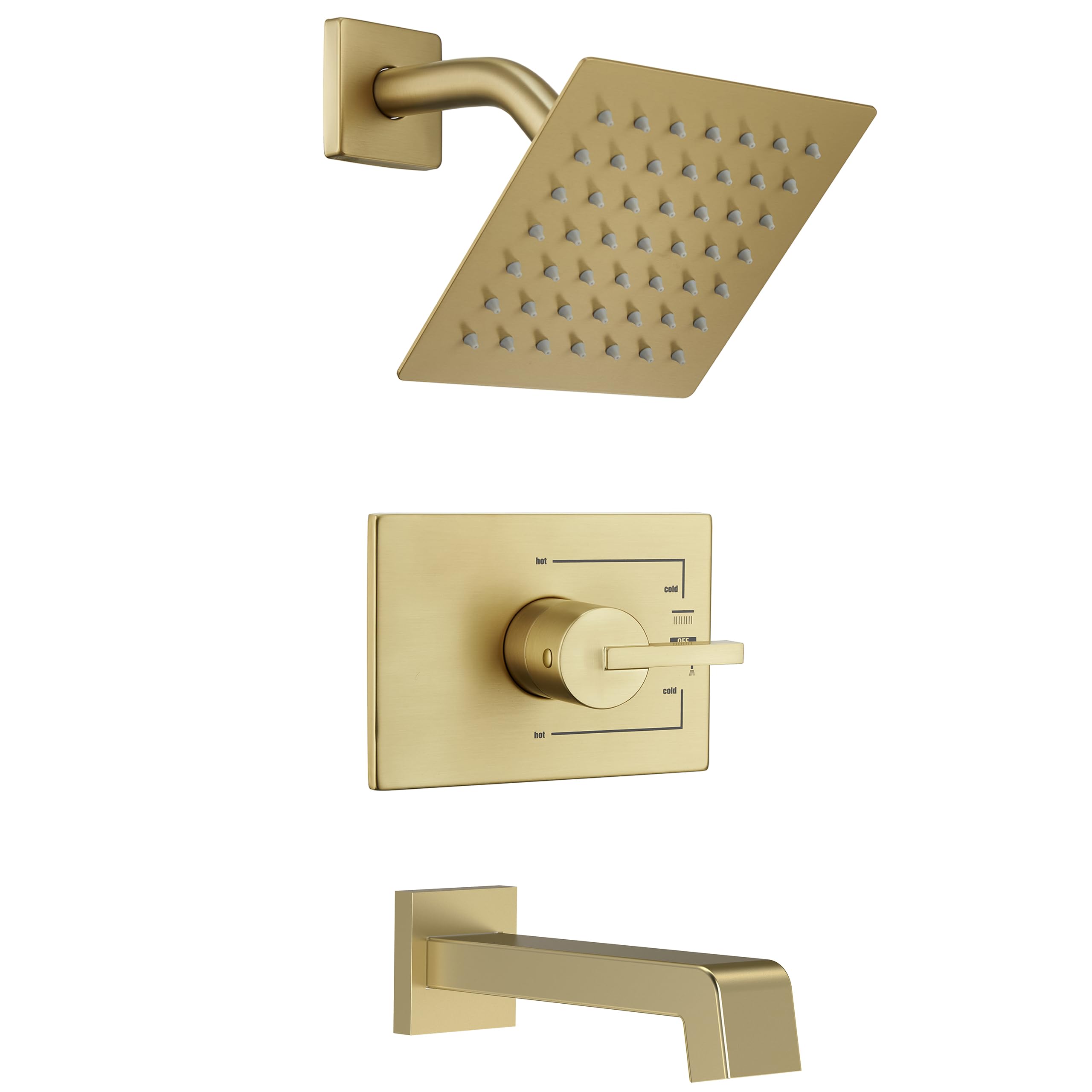 SOOOHOT brushed gold shower head delivers a wide, refreshing rain spray.