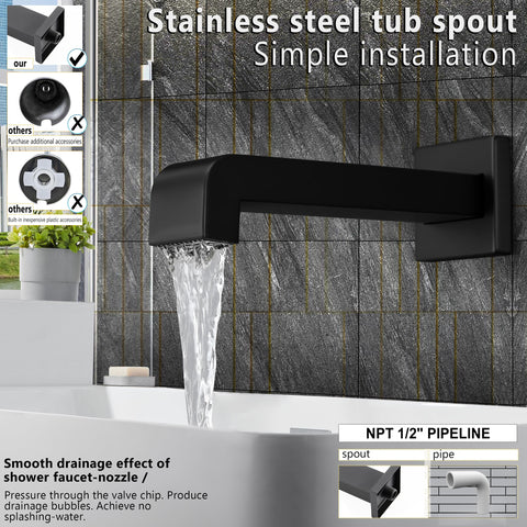 SOOOHOT 304 stainless tub spout for durable, leak-free water delivery.