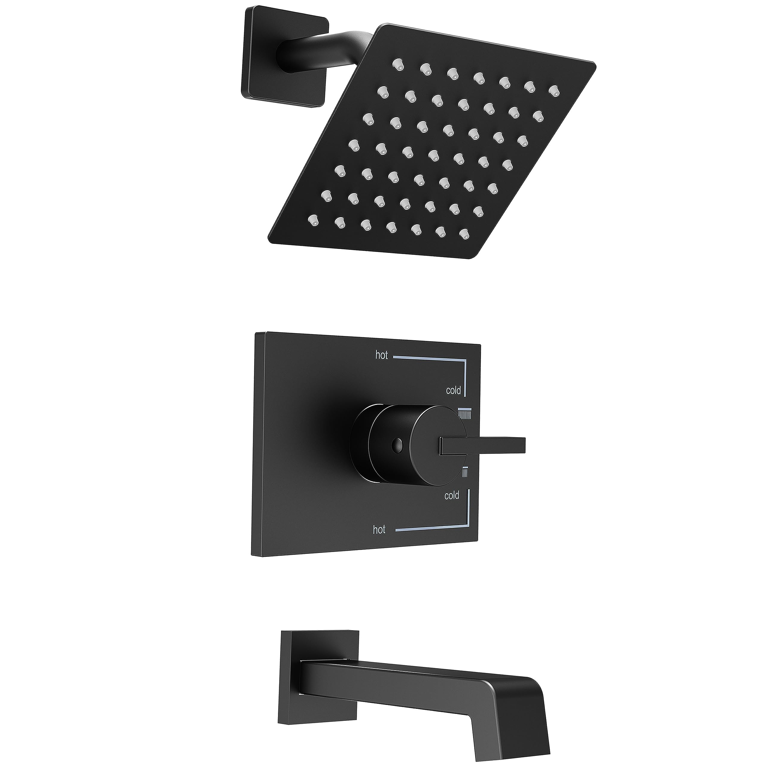 SOOOHOT 6-inch square rain shower head delivers a steady spa-like spray.