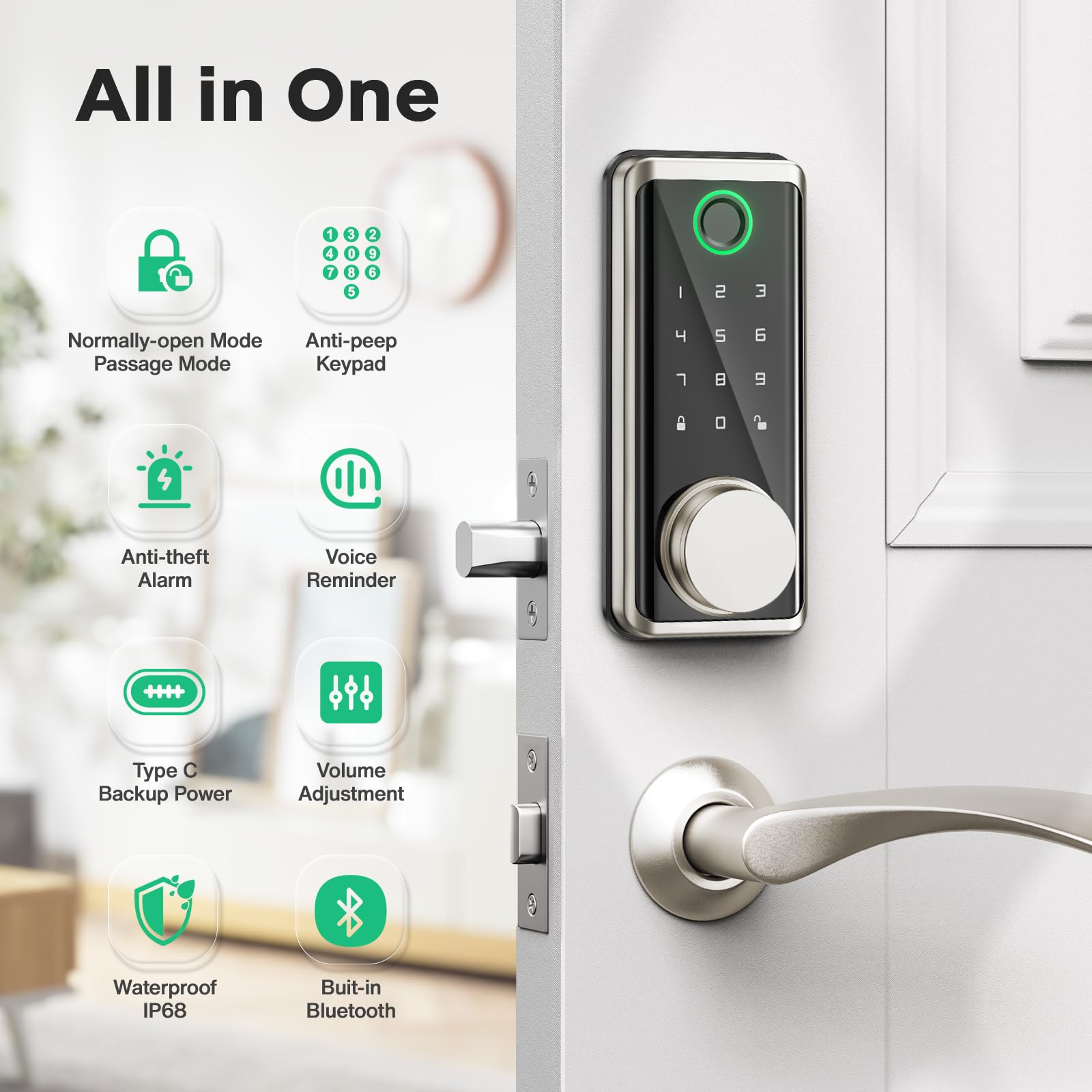 Sophia anti-peeping keypad display for discreet, private code entry