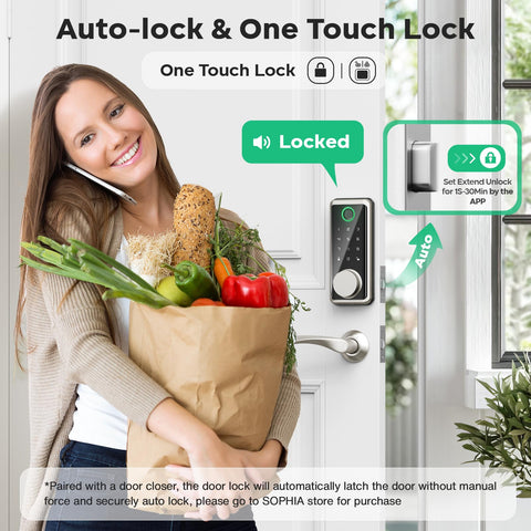 Sophia auto-lock feature delivering convenient door security