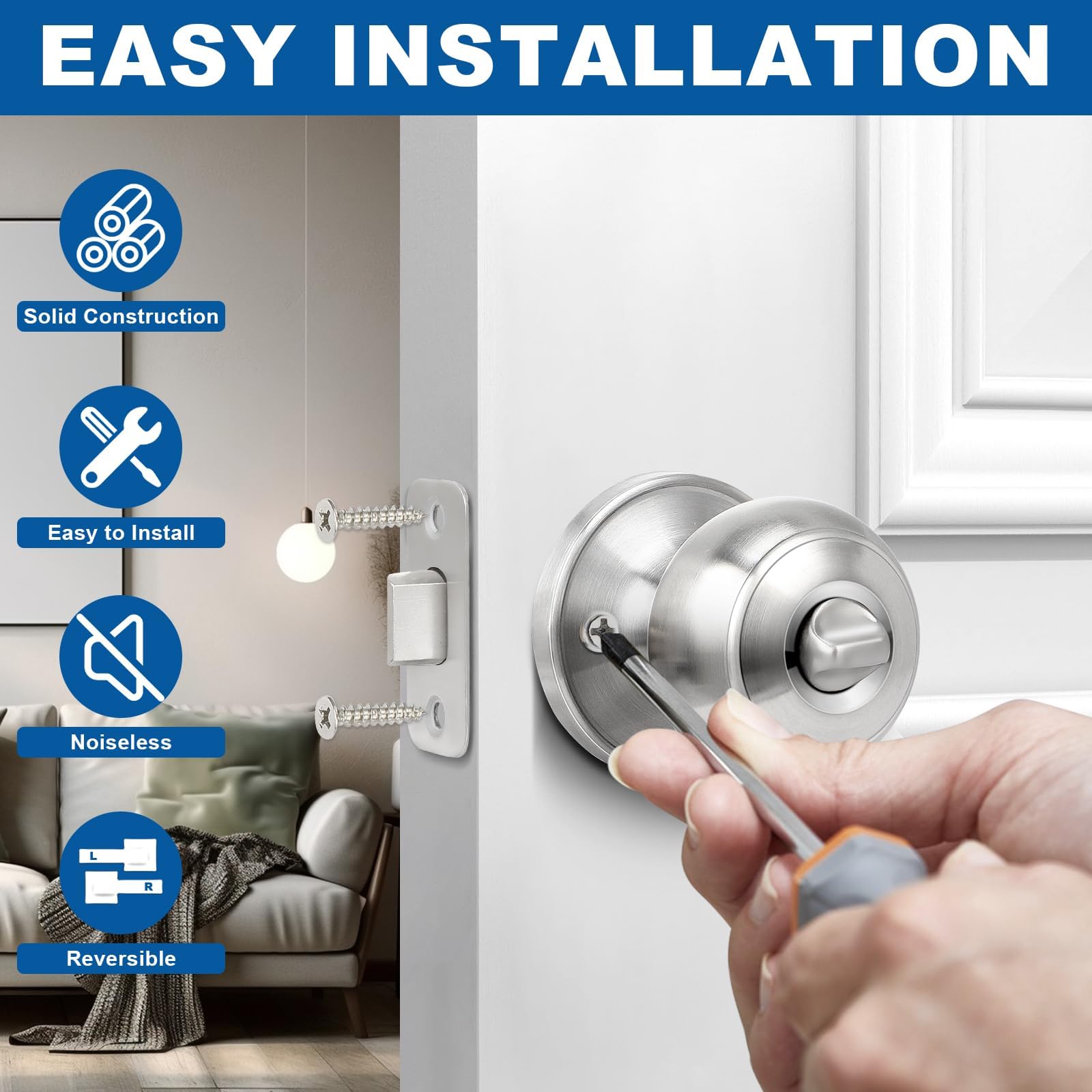 Sopoby adjustable latch with backsets 2 3/8 and 2 3/4 for versatile doors