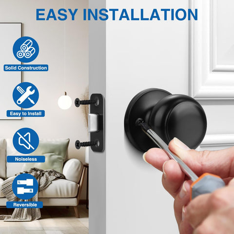 Sopoby adjustable-latch knob fits 2 3/8" or 2 3/4" backsets for versatile doors.