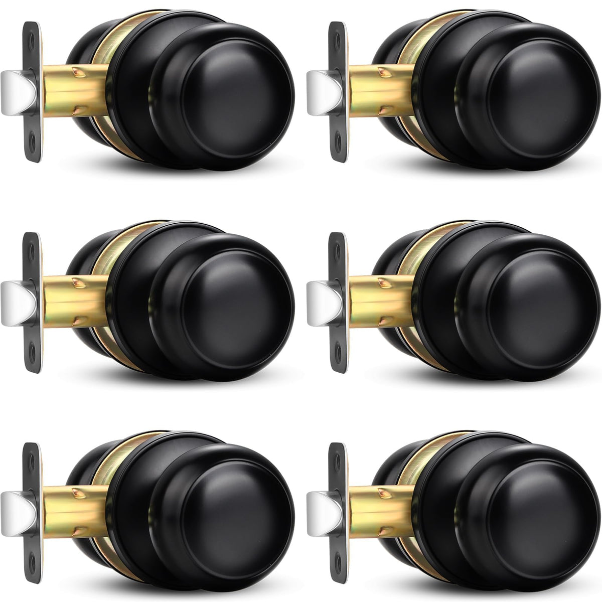 Sopoby black door knob front view highlights modern design and durable finish